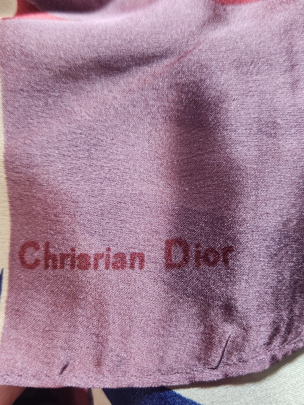 Christian Dior Silk Scarf Head Wrap Belt Floral Geometric Pattern Long Monogram - Picture 9 of 15